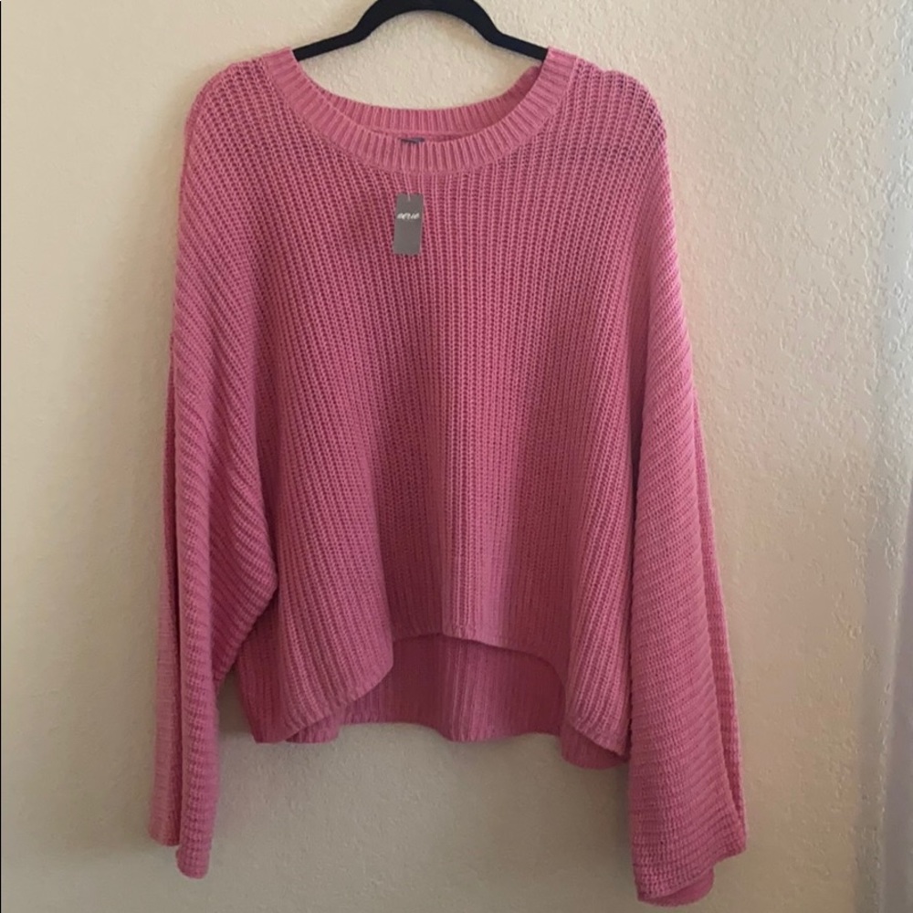 Pink Flare Sleeve Aerie Sweater